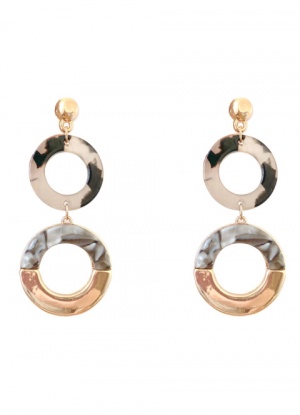 SHS Winter Sunrise Earrings in Marble and Gold