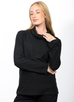 Jessica Graaf Black Polo Neck Long Sleeve Top