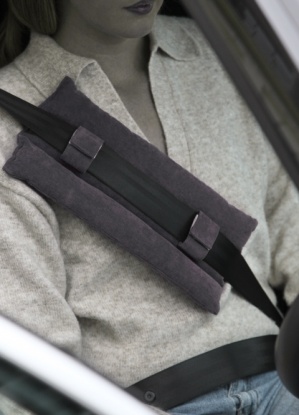 Earth Squared Seatbelt Protector In Black Corduroy