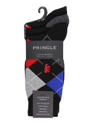 Pringle Mens 3 Pack Argyle Socks