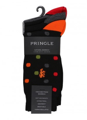 Pringle Mens 3 Pack Stripe and Spots Socks