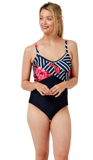 Oyster Bay Stripe & Floral Swimsuit