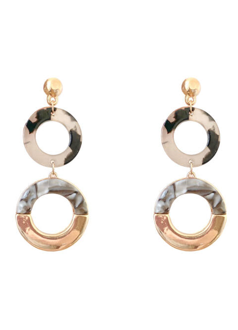 SHS Winter Sunrise Earrings in Marble and Gold