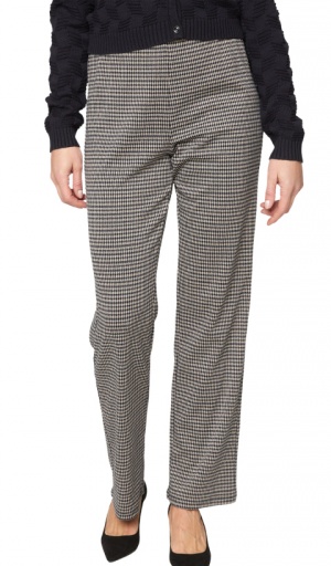 Signature Pull On Elasticated Black and Beige Check Trousers