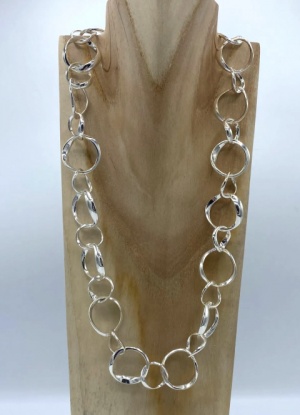 Jess and Lou Silver Cascading Connection Necklace
