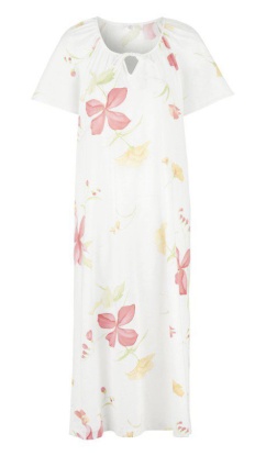 Damella Floral Print 100% Cotton Jersey Short Sleeve Nightdress