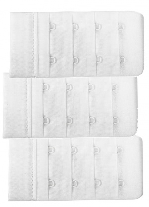 Naturana 3 Pack Bra Extender Wide Two Hook & Eye