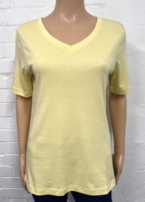 Brandtex V-Neck Yellow T-Shirt