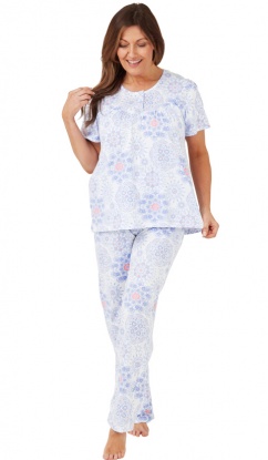 Marlon Geo Print 100% Cotton Jersey Short Sleeve Cotton Pyjama