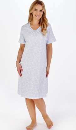 Slenderella Floral Short Sleeve V-Neck Nightdress