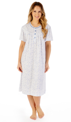 La Marquise Pleated Susan Cotton Rich Short Sleeve Button Through