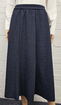 Constance Wood 6 Panel Navy Check Skirt