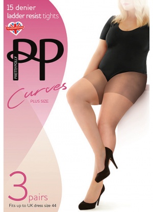 Pretty Polly Curves 15D Ladder Resist Tights 3 Pair Pack
