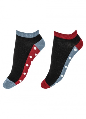Pretty Polly Ladies 2 Pair Pack Bamboo Spot Sole Liner Socks