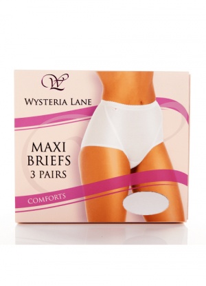 Wysteria Lane Boxed 3 Pair Pack Of Comforts Maxi Brief