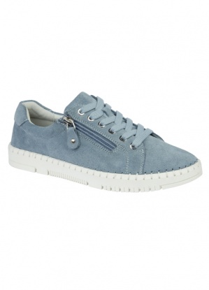 Jo & Joe Ladies Cadiz Real Suede Blue Trainers