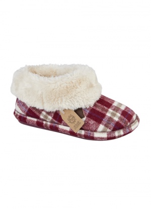 Jo & Joe Ladies Glenroyal Cherry Tartan Gift Boxed Slippers