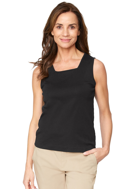 Signature Sleeveless Square Neckline T-Shirt