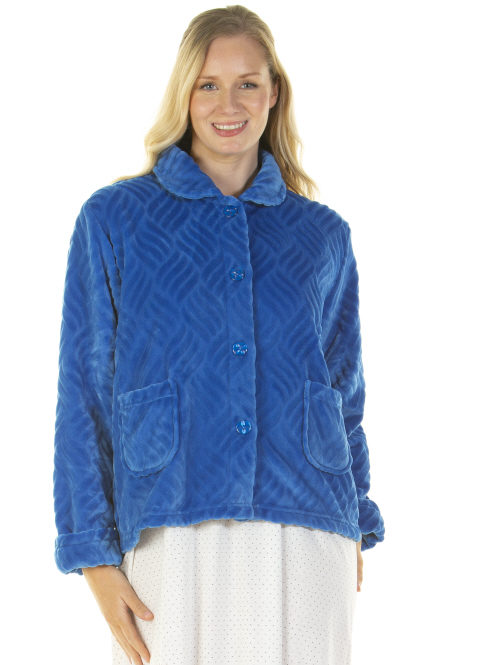 La Marquise Midnight Tulip Button Through Bed Jacket Suzanne Charles