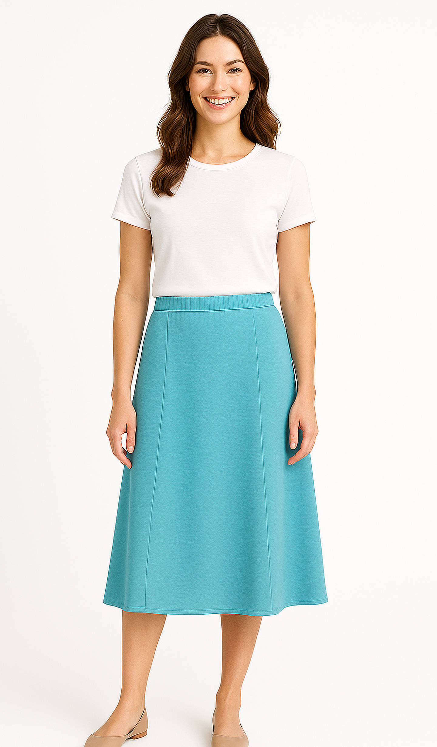 Amelia Jane Of London Cara Aqua 6 Panel Skirt - Suzanne Charles