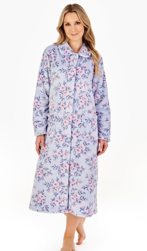 Slenderella Soft Pretty Floral Button Housecoat - Suzanne Charles
