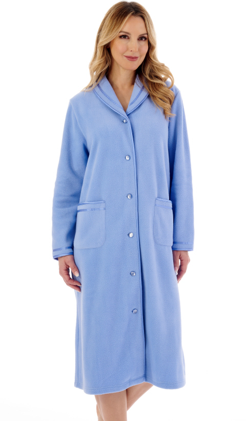 Slenderella Polar Fleece Button Front Housecoat - Suzanne Charles