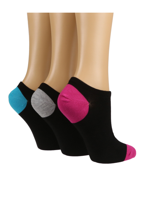 Wild Feet Ladies 3 pack Black Trainer Socks - Suzanne Charles