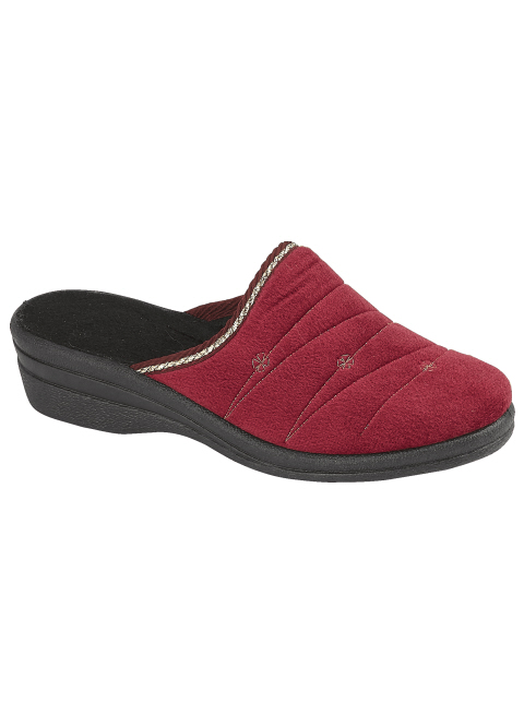 Jo & Joe Ladies Kath Burgundy Mule Slippers