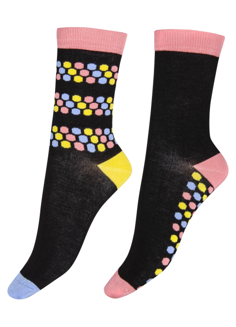 Pretty Polly Ladies 2 Pair Pack Bamboo Black Dotty Socks