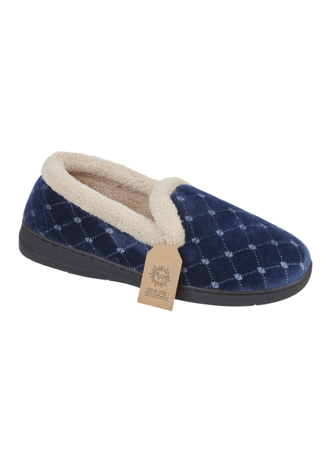 Jo & Joe Ladies Isla Embossed Velvet Slippers