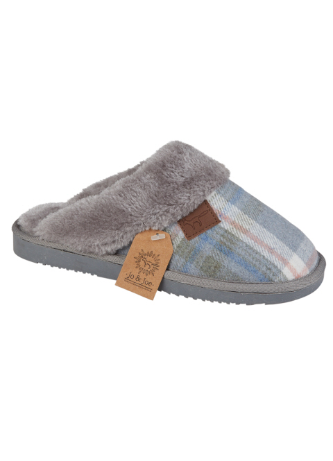 Jo & Joe Ladies Shetland Pebble Grey Gift Boxed Slippers