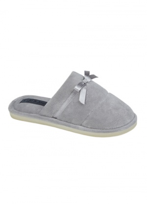 Jo & Joe Ladies Grey Relax Mule Slippers