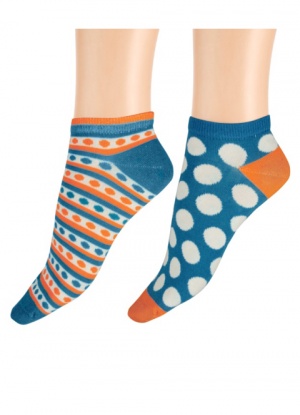 Pretty Polly 2 Pair Pack Stripe & Spot Liner Socks
